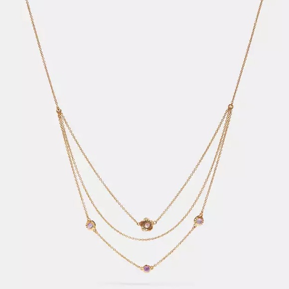 Coach Demi Fine Sunburst Layered Chain Necklace - Picture 1 of 9